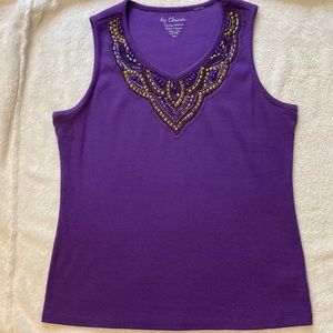 Chico’s Size 2 Bejeweled Tank Top